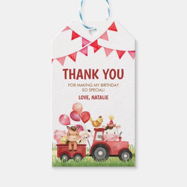 Étiquettes-cadeau Animaux de la ferme, basse-cour, ranch (Devant)