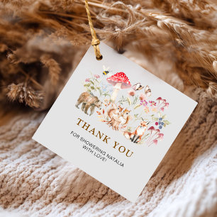 Étiquettes Cadeau Animaux de la forêt à l'aquarelle pour Baby Shower