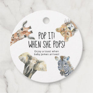 Étiquettes Cadeau Animaux de Safari Fou - POP ÇA ! Quand elle éclate