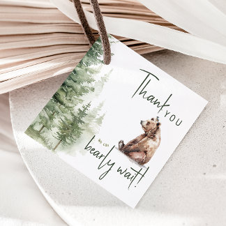 Étiquettes Cadeau Animaux des bois Nous pouvons étancher le Merci d'