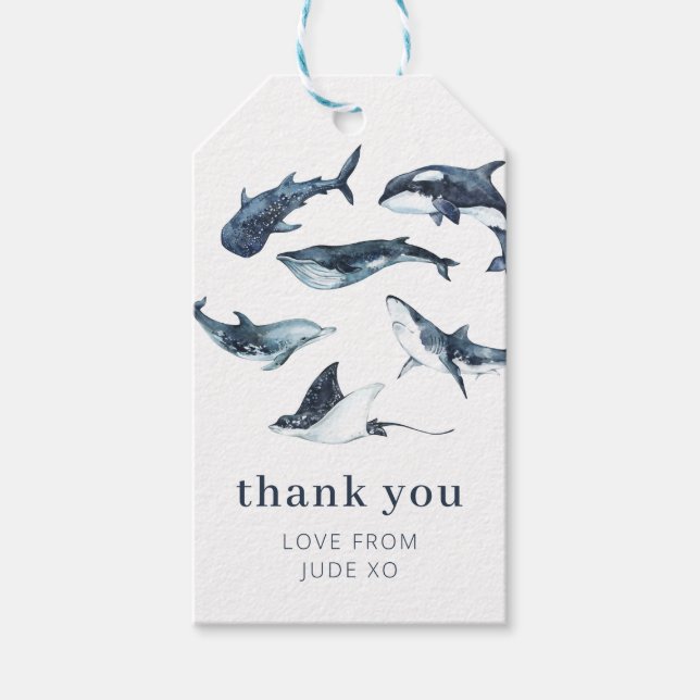 Étiquettes-cadeau Animaux marins (Devant)