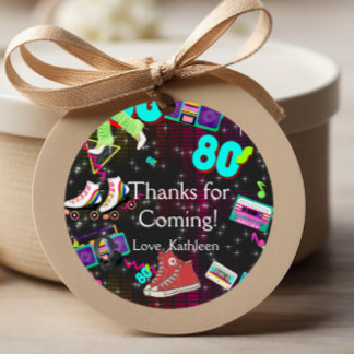 Étiquettes Cadeau Années 80, Rétro, Merci