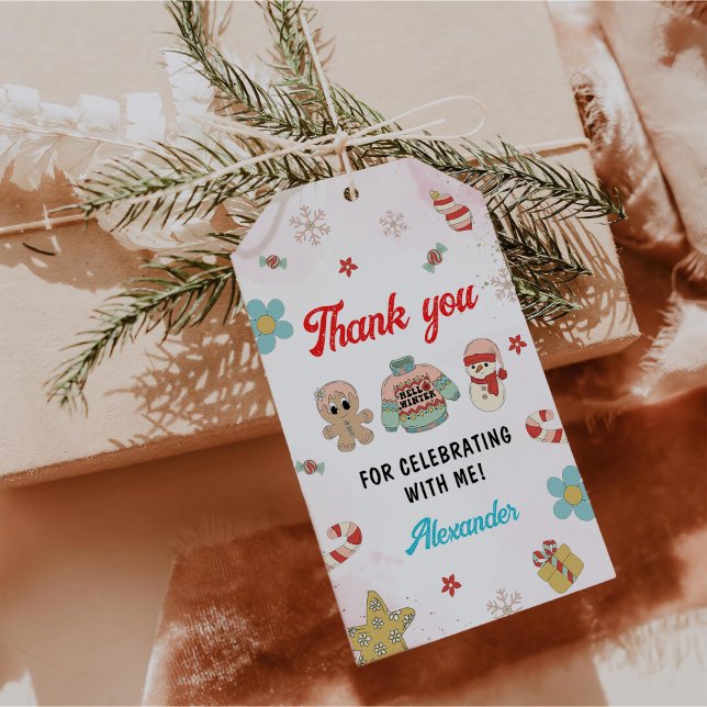 Étiquettes-cadeau Anniversaire 1ère année Noël d'hiver Kidsmas (Créateur téléchargé)