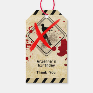 Étiquettes-cadeau Anniversaire Apocalypse Zombie Biohazard Hallowe