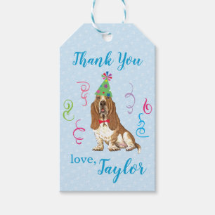 Étiquettes-cadeau Anniversaire de Basset Hound