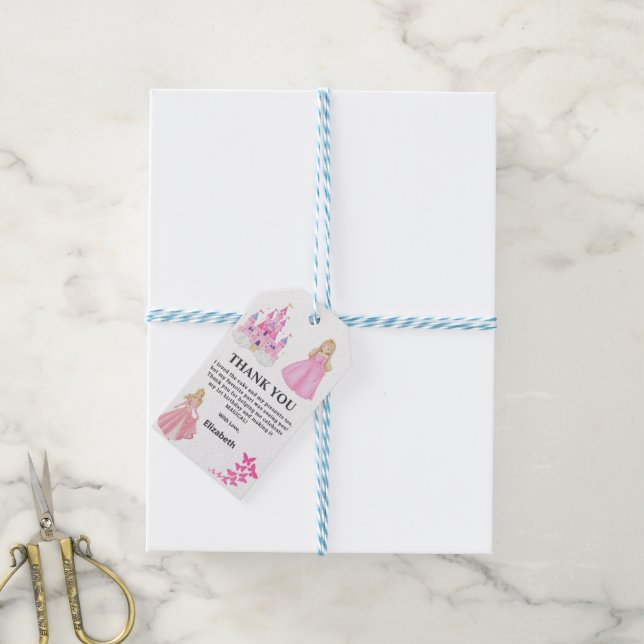 Étiquettes-cadeau Anniversaire de la princesse (Avec de laficelle)