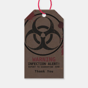 Étiquettes-cadeau Anniversaire de Zombie Apocalypse Bioaléa d'Hall
