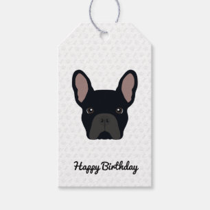 Étiquettes-cadeau Anniversaire du Chien-taureau noir