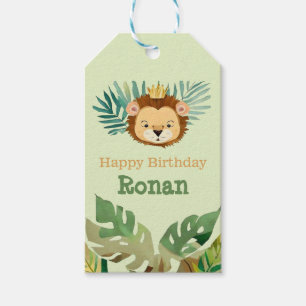 Étiquettes-cadeau Anniversaire du lion de la Petite Jungle