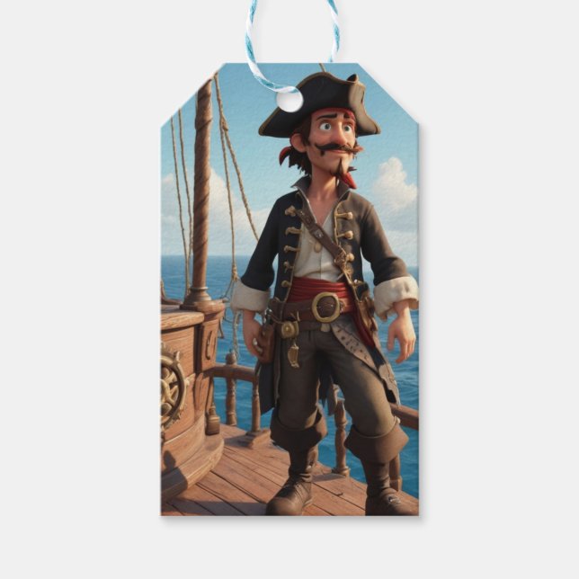 Étiquettes-cadeau Anniversaire du Pirate (Devant)