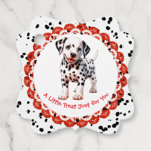 Étiquettes Cadeau Anniversaire Imprimé Dalmatien   Fête Noir et Blan