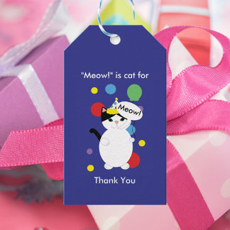 Étiquettes-cadeau Anniversaire Meow est Chat For Merci Favor