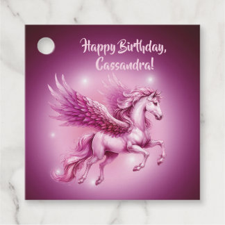 Étiquettes Cadeau Anniversaire Pink Pegasus Design Imaginaire