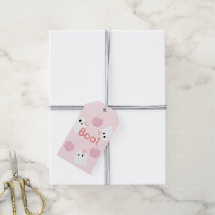 Étiquettes-cadeau Anniversaire rose de la Fantôme d'Halloween