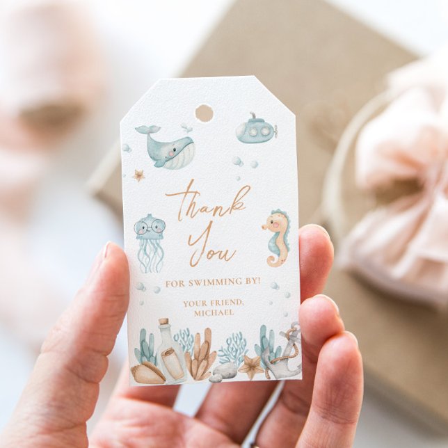 Étiquettes-cadeau Anniversaire sous la mer  (Créateur téléchargé)