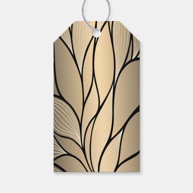 Étiquettes-cadeau Antique Gold Creative Leave Motif (Devant)