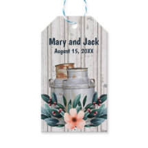 Antique Lait Cans Monogramme rustique Mariage Méta