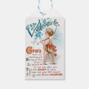 Étiquettes-cadeau Antique Saint Valentin Coeur Cupidé