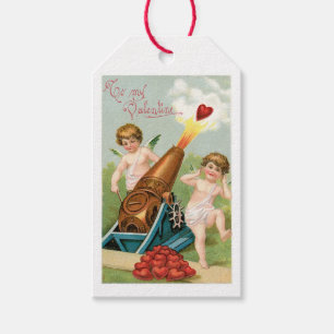 Étiquettes-cadeau Antique Saint Valentin Coeur Cupidé