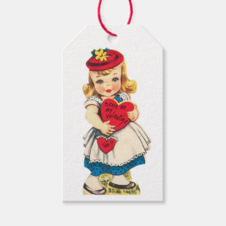Étiquettes-cadeau Antique Valentine Coeur fille