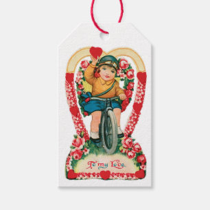 Étiquettes-cadeau Antique Valentine Coeur fille