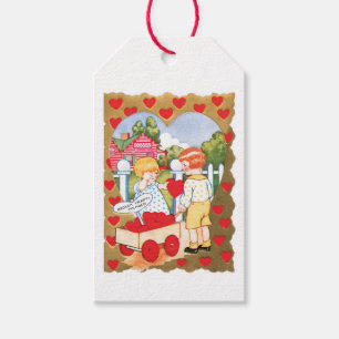 Étiquettes-cadeau Antique Valentine Coeur fille