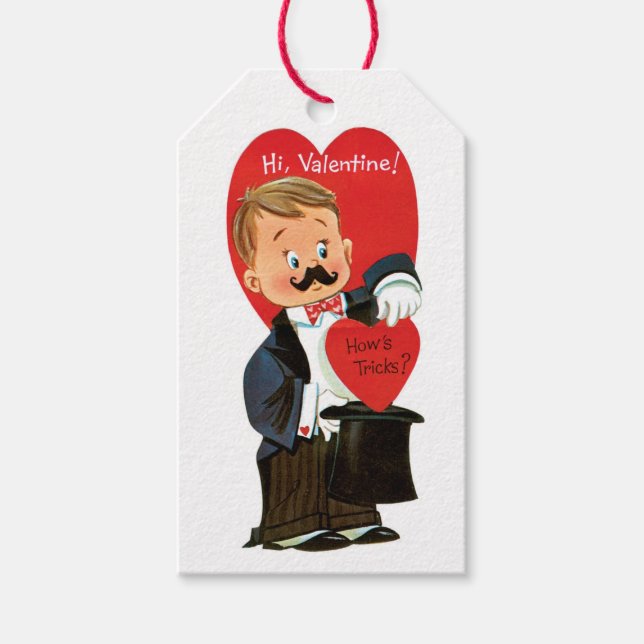 Étiquettes-cadeau Antique Valentine Coeur garçon (Devant)
