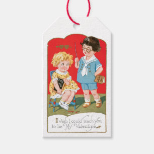Étiquettes-cadeau Antique Valentine fille