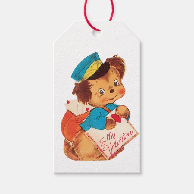 Étiquettes-cadeau Antique Valentine Puppy (Devant)