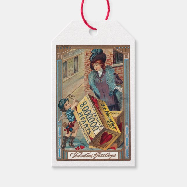 Étiquettes-cadeau Antique Valentine Salutations (Devant)