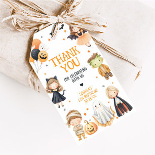 Étiquettes-cadeau Appel à tous les monstres Halloween Anniversaire F
