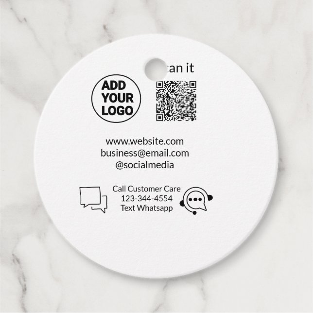 Étiquettes Cadeau Appeler le texte du service client whatsapp Q R co (Devant)