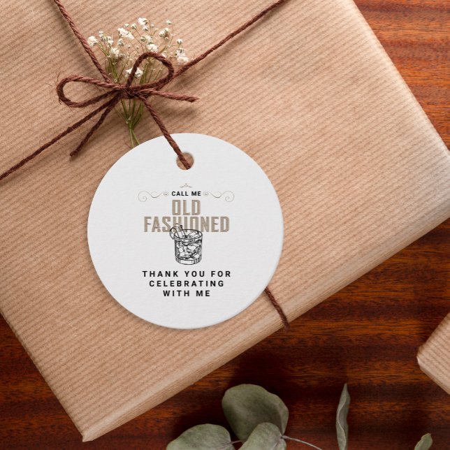 Étiquettes Cadeau Appelez-moi Anniversaire Retro blanc Whiskey Anniv (Créateur téléchargé)