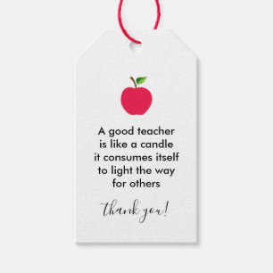 Étiquettes-cadeau Apple Bon Enseignants Appréciation Merci