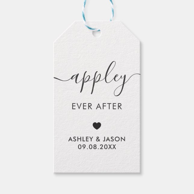 Étiquettes-cadeau Appley Ever After, Caramel Apple, Mariage (Devant)