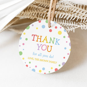 Étiquettes Cadeau Appréciation de l'enseignant coloré Tags de favori
