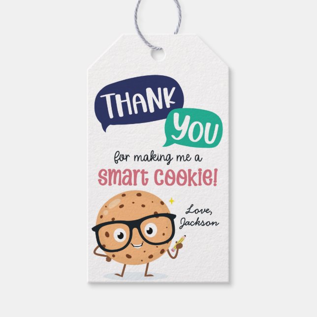 Étiquettes-cadeau Appréciation de l'enseignant Merci de cookie intel (Devant)