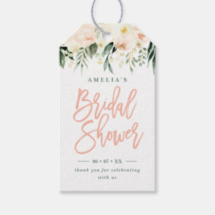 Étiquettes-cadeau Appréciation de mariage floral couleur verte