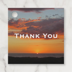 Étiquettes Cadeau Appréciation Merci Océan Pacifique Orange coucher