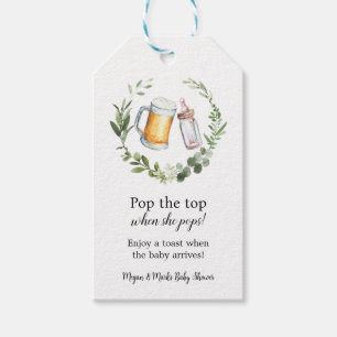 Étiquettes-cadeau Appuyez sur le haut quand elle fait Baby shower