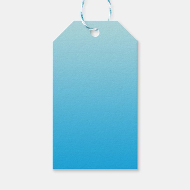 Étiquettes-cadeau Aqua Blue Ombre (Devant)