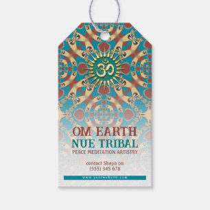 Étiquettes-cadeau Aqua Ochre Sacré Énergie holistique