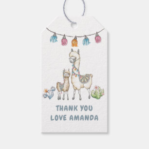 Étiquettes-cadeau Aquarelle Baby shower à thème Llama