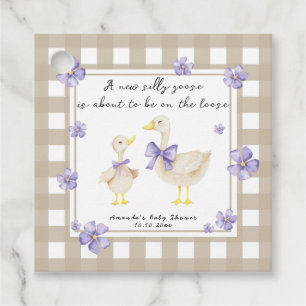 Étiquettes Cadeau Aquarelle Baby shower d'oie soie