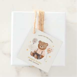 Étiquettes Cadeau Aquarelle Baby shower Ours en Teddy