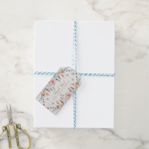 Étiquettes-cadeau Aquarelle BOHO Bois rustique Unicorne florale