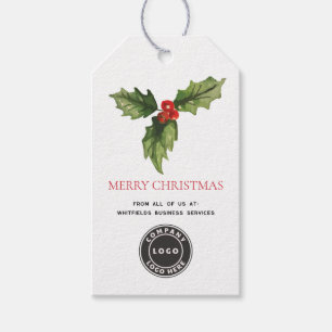 Étiquettes-cadeau Aquarelle Botanique Logo d'affaires Noël