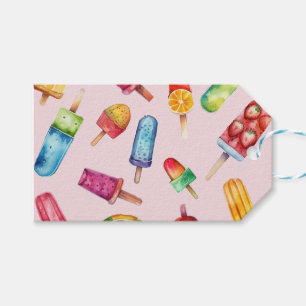 Étiquettes-cadeau Aquarelle Bright Popsicle