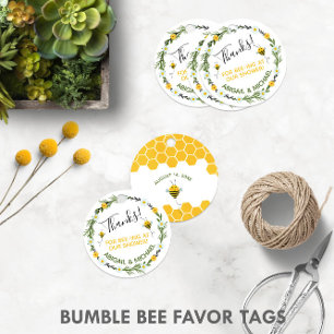 Étiquettes Cadeau Aquarelle Bumble Bee "Merci pour Bee-ing Here" 🐝