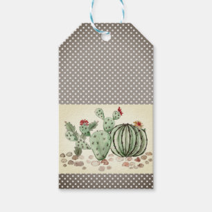 Étiquettes-cadeau aquarelle, cactus